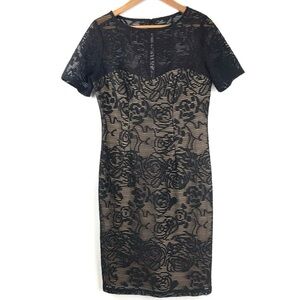 Adriana Papell sweetheart Lace Overlay Sheath Dress